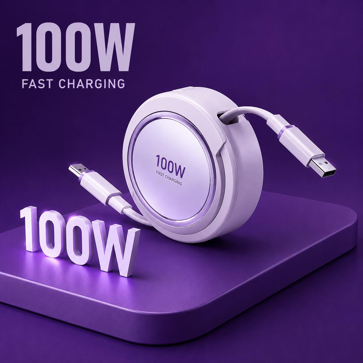 Home Fashion Retractable 100W Data Cable